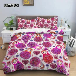Bedding Sets Russian Dolls Duvet Cover Set Microfiber Cute Pattern Comforter Exotic Style For Kids Teen Double Queen King Size