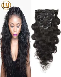 7A Grade 100 Body Wave Clip-In-Echthaarverlängerungen Brasilianische Echthaar-Clip-In-Extensions 2 Sets für den gesamten Kopf4469275