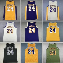 Basquete Bryant amarelo roxo azul clássicos verdes retro homens mulheres jovens S-xxl Sport Jersey