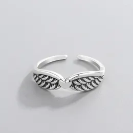 Anéis de cluster ventfille prata cor amor asas anel para mulheres menina presente retro aberto jóias atacado dropship