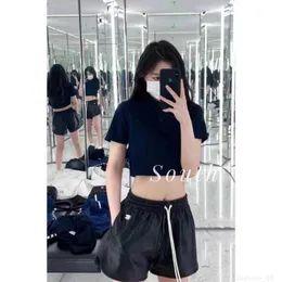 designer CE23 AutumnWinter New Style Casual Leather Label High Waist Straight Slender Leather Shorts 09P7