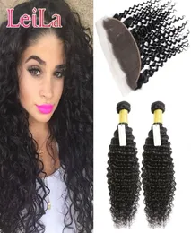 Indian 3pieceslot Bundles With 13 X 4 L ace Frontal Beauty Human Hair Products Virgin Hair Deep Wave Curly6949909