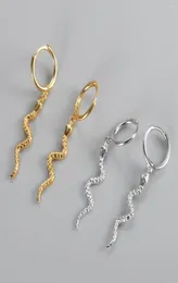 Hoopörhängen Dorin 925 Sterling Silver Gold Long Snake Hoops Högkvalitativa kvinnor Luxury Punk Rock Drop Earring Jewelry9412567