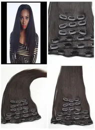 7PCS ludzki klip do włosów w przedłużeniu włosów Geasy Brazilian Yaki Clip Ins Human Hair 120G1796459