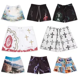 Primavera homem americano designer ao ar livre esportes praia correndo basquete quarto cordão shorts de malha secagem rápida curto para homem branco