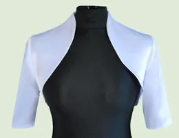 Neue Damen-Brautkleider, Jacken, weißes Satin-Bolero-Achselzucken mit halben Ärmeln, maßgeschneidert DH73838210457