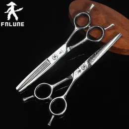 FnLune 6,0 VG-10 Professionelle Friseurschere Cut Barber Zubehör Haarschnitt Effilierschere Friseurwerkzeug Scissors240227