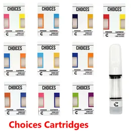 Empty Choices Cartridge Packaging Full Ceramic Vape Carts 0.5ml Ceramic Coil Atomizer Tank 10 Strains