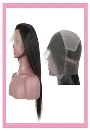 Brazylijskie dziewicze włosy Pełne koronkowe peruki 1028 cali proste ludzkie włosy peruka regulowana jedwabisty naturalny kolor 8452385