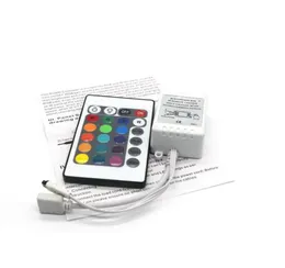 Edison2011 Controller LED RGB DC12V 24 tasti Telecomando IR per SMD 3528 5050 Strisce LED RGB 100 pezzi DHL6253717