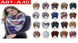 Клетчатые шарфы Шаль для девочек 140140 см Сетчатые накидки Решетчатый квадратный шейный шарф Пашмины с бахромой Зимние шейные платки Одеяла 40 стилей LJJ2050485