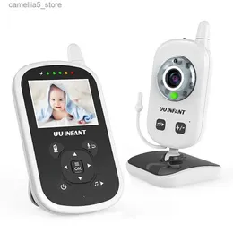 Baby Monitor Camera Video baby monitor con telecamera e audio visione notturna automatica chiamata bidirezionale temperatura modalità VOX ninna nanna portata 960 piedi Q240308