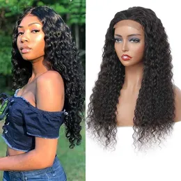 Synthetic Wigs Lace Front For Black Women Density 10A Hair Deep Water Wave Straight Headband Made Guless Placked 240308