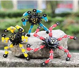 Children's Fingertip Mechanical Gyro Toys Boy and Girl Bicycle Mecha Chain Robot Deformation Rotation Finger Puzzle Toy7302924
