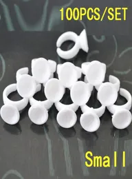100PCSLOT حلقات الحواجب القابلة للتخلص من الوشم البلاستيكي صغير Ringink الوشم كوب أبيض اللون 1127502