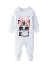 INS Baby Marke Kleidung Baby schöne katze Strampler Baumwolle Neugeborenes Baby Mädchen Jungen Frühling Herbst Strampler Kinder Designer Infant fuß wra5138864