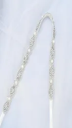 Hochzeit Schärpen TRiXY S435 Mode Perlen Gürtel Klar Kristall Für Formale Kleid Perle Braut Strass Gürtel Silber6956861