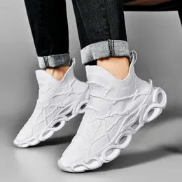 Spring Autumn Men Casual Socks Shoes High Top Socks Shoes Slip-On Breathable Mesh Sneakers for men Mesh Breathable Running Sports Cushioning tenis shoe Boots A0050