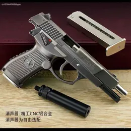 銃のおもちゃ2024 NEW 1 3シェルQSZ92タイプセミストップモデルミニトイーグリッパー取り外し可能なオーナメントメタルキーチェーンペンダント7cm 240307