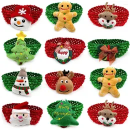 Vestuário para cães 30/50pcs Grande Bowties Boneco de neve Árvore de Natal Estilo Cervo Coleira Pequeno Médio Pet Suprimentos Acessórios Arcos