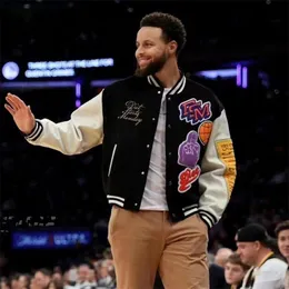 Bordado de alta qualidade no mesmo estilo da jaqueta universitária de beisebol estilo basquete
