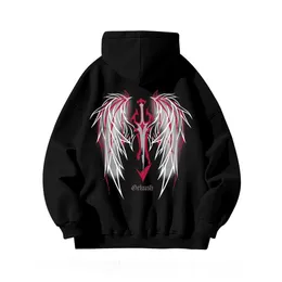 Hip Hop Hoodies Hoodies Sweatshirts للنساء الوردي مع Orint على ملابس أنثى سوداء الجرافيك القطن 90s مطابقة M.