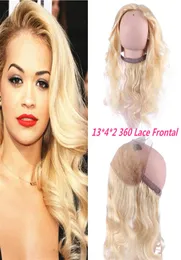 613 Platinum Blonde 360 ​​Lace Frontal Frontal Front Full Lace Clains 1342 Histic Body Wave Virgin Hair 360 Frontals Bleached3098006