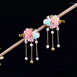 Hair Accessories 1 Pair Fashion Cute Children's Hairpin Ancient Style Girls' Video Clip Hanfu Dance Tassel Headdress Gift