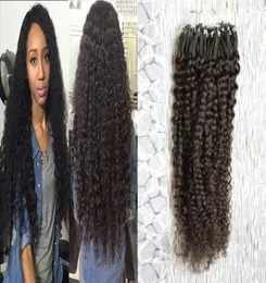 Micro Loop Ring Hårförlängning Kinky Curly Remy Colored Hair Locks 1824039039 Afro Kinky Curly Micro Bead Hair Extensions 16588319