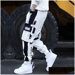 Men'S Pants Fashion Streetwear Mens Mti Pockets Cargo Harem Pants Hip Hop Casual Male Joggers Trousers Harajuku Pantalones Hombres Dr Dhdxf