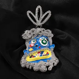 Hip Hop TopBling Rap Colorful Enamel Pendant Necklace Jewelry Cool Men Gift Full Zircon