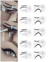 10 pz Eyeliner Stencil Cat Eye Coda di Pesce Doppia Ala Eyeliner Stencil Modelli Template Strumenti per Modellare Sopracciglia Template Card Diy4628673