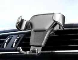 Universal Car Phone Holder 가죽 중력 자동차 브래킷 에어 벤트 스탠드 마운트 아이폰 8 XS XR Samsung 지원 전화 Voiture3862390