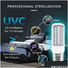 LED ampuller Gu10 E14 E27 102 80 60 48 LED'ler 220v 110V Dezenfeksiyon BB UV Hafif Yatak Odası Hastane Şekiş