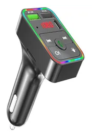 F2 Car Bluetooth FM Transmitter Kit TF Card Mp3 Player Smeker 31A محول USB المزدوج اللاسلكي O Receiver PD Charger4833408