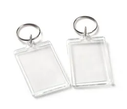 Clear Acrylic Plastic Blank Keyrings Insert Passport Po Frame Keychain Picture Frame Keyrings Party Gift LX23292049318