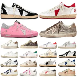High Quality Mens Designer Shoes Golden Sneakers Women Heels Superstars Dirty Super Black White Stars Pink Green Ball Star Trainers des chaussures