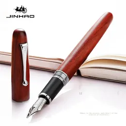 Jinhao 9035 trä fontänpenna ef f m 2 färger trä bläck pennor affärsskrivning stationär kontorsskola leveranser pk 9056 240306