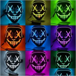 Led Çılgın Oyuncak Yüksek Kaliteli Çılgın Işık Oyuncak Toptan Fiyat Luminous Glow Korkunç Masquerade Cosplay Mask Korku Korku Cadılar Bayramı Drop Del Dhovu