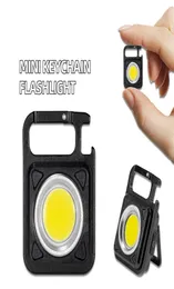 Utomhusbelysning Super Bright Mini Ficklight Camping Light Cob Keychain Arbetsljus laddningsbar strålkastare med stark magnet IP67040306