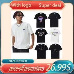 Męska koszulka T-shirt Summer Pure Cotton Brand Logo krótkie rękawowe wysokiej jakości koszulki z krótkim rękawem