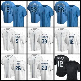 Пользовательские мужчины Женщины молодежь Tampa''bay''rays''''baseball Jerseykevin Kiermaier Wander Franco Wade Boggs Randy Arozarena Tyler Glasnow Corey Kluber Ji-Man Choi Manuel Margot