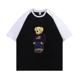 2024 Summer New, Master zaprojektowana męska koszula polo, Crewneck Bear Print Najważniejsze wypoczynek