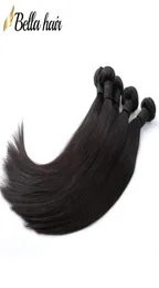 Indyjskie proste przedłużenie włosów ludzkich Nieprocentowane Virgin Hair Wetfle cała można farbować naturalny kolor 3pclot Bellahair9594296