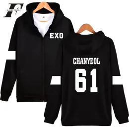 Ceketler Luckyfidayf Kpop Exo Kapüşonlu Sweatshirt Kadın Koreli Popüler Hip Hop Kış Coat Moda Kadın Hoodies Sweatshirt Sıras Çıkarın