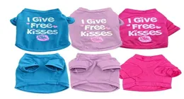 Animali Cappotti Pet Cat Vestiti per cani Estate i Give Kisses Style Pupppy Doggy t Shirt Vest Girl Dog Apparel4346486