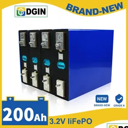 Batteries 3.2V 200Ah Lifepo4 Battery High Capacity Grade A Lithium Iron Phosphate Cell 12V 24V 36V 48V For Rv Ev Golf Cart Forklift Dr Dhbhy