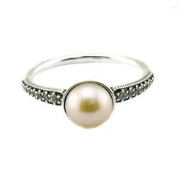 Cluster Rings CKK Elegant Beauty White Pearl Silver Ring For Women Men Anel Feminino 925 Jewelry Sterling Anillos Mujer Hombre Wedding