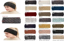 21 cores de malha crochê larga bandana mulheres inverno esportes headwrap hairband turbante orelha mais quente protetores de orelha rabo de cavalo accessaries9539806