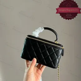 Bolsas de designer de luxo bolsas mini vaidade caixa preto branco alça superior totes acolchoado matelassê corrente crossbody ombro cosmético caid batom titular bolsas de luxo